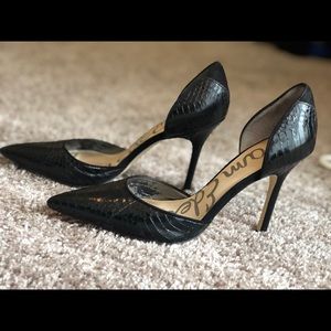 Sam Edelman snakeskin black heels